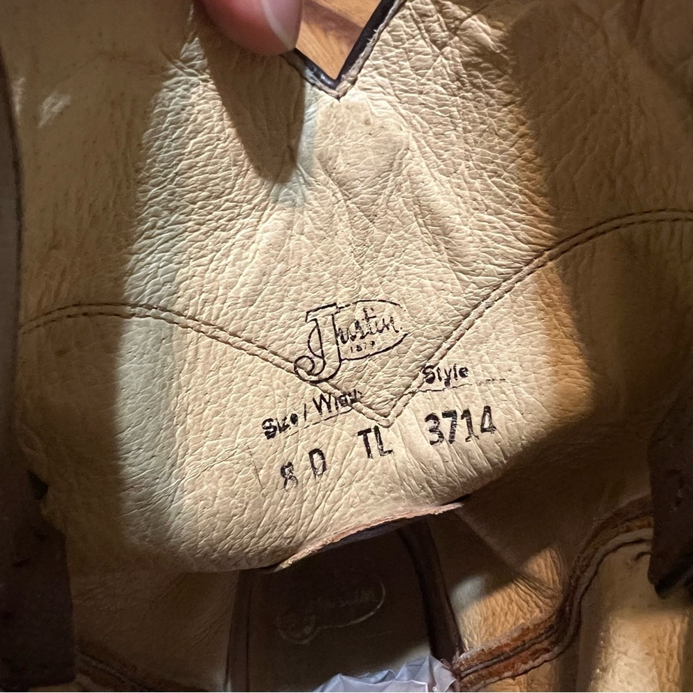 justin bullhide cowboy boots Size 8D - Picture 7 of 7